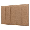 Ver imagem 3 de Cabeceira Solteiro Linho Marrom Placa Modulada Estofada Ripada Adesiva