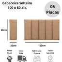 Ver imagem 5 de Cabeceira Solteiro Linho Marrom Placa Modulada Estofada Ripada Adesiva