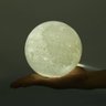 Luminária de Lua 3d com Base de Madeira Luminária Lua 3d com Base de Madeira Touch Usb Decorativa - 4
