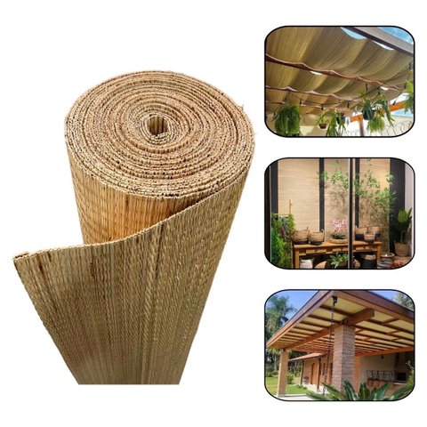 Esteira de Junco Natural 8,50mt X 65cm para Cobertura Decoração