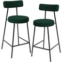 Ver imagem 1 de Kit 02 Banquetas Baixa para Cozinha Sala de Jantar Bar Bancada Milão L02 Bouclê Verde - lyam decor L