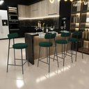 Ver imagem 2 de Kit 02 Banquetas Baixa para Cozinha Sala de Jantar Bar Bancada Milão L02 Bouclê Verde - lyam decor L