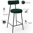 Ver imagem 4 de Kit 02 Banquetas Baixa para Cozinha Sala de Jantar Bar Bancada Milão L02 Bouclê Verde - lyam decor L