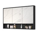 Ver imagem 1 de Espelheira Hefesto 3 Portas Armário Aéreo Banheiro - Preto