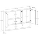 Ver imagem 3 de Espelheira Hefesto 3 Portas Armário Aéreo Banheiro - Preto