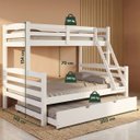 Ver imagem 2 de Cama Treliche Casal Solteiro Madeira Maciça Auxiliar Casal:Branco
