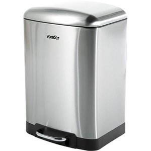 Lixeira com Pedal 12 Litros Inox Tampa Basculante Vonder