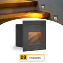 Ver imagem 1 de 9 Balizador Preto Quadrado para Embutir Externo Lup51