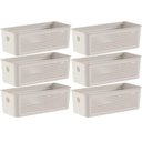 Ver imagem 1 de Kit 6 Cestos Organizadores Multiuso 4,2l Bege 26x12x13cm Flow Cestinho Retangular ou