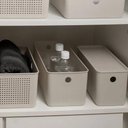 Ver mais imagens de Kit 6 Cestos Organizadores Multiuso 4,2l Bege 26x12x13cm Flow Cestinho Retangular ou