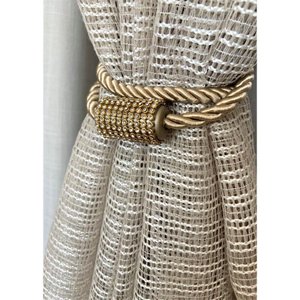 Prendedor Abraçadeira Pingente Cortina com Imã Strass Luxo Dourado