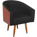 Ver imagem 5 de Poltrona Jade Decorativa Moderna Sala de Estar Quarto Escritório Conforto Corano Nozes e Suede Pés P