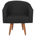 Ver imagem 2 de Poltrona Jade Decorativa Moderna Sala de Estar Quarto Escritório Conforto Corano Nozes e Suede Pés P