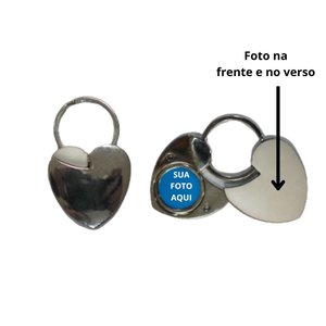 Chaveiro de Metal Para foto 2x2 Coraçao SQU-CH-1306 Square