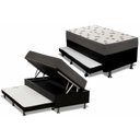 Ver imagem 1 de Cama Box Baú c/Auxiliar Solteiro: Colchão Espuma Ortobom D45 Light Saúde + Base CRC Courano Black