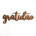 Ver imagem 1 de Adorno Gratidão - Quadro, Lettering, Decoração Para Parede - 25cm - Toque 3D:Bronze
