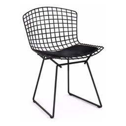 Kit 4 Cadeiras Bertoia Preta com Assento Preto - 2