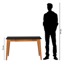 Ver imagem 4 de Escrivaninha Mesa Escritório Club 1 Gaveta 120cm Artemobili Preto E Garapa