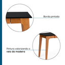 Ver imagem 6 de Escrivaninha Mesa Escritório Club 1 Gaveta 100% MDF 120cm Artemobili Preto e Garapa