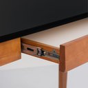 Ver imagem 5 de Escrivaninha Mesa Escritório Club 1 Gaveta 120cm Artemobili Preto E Garapa