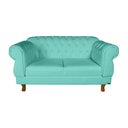 Ver imagem 1 de Sofá Chesterfield Elisabeth 2 Lugares 1.50m Suede Aqua/ Sala de Estar, Decoração, Luxo, Recepção