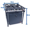 Ver imagem 5 de Fogão Industrial 4 Bocas Alta Pressão P7 com Forno 126L Tampa Pintada - MetalFour