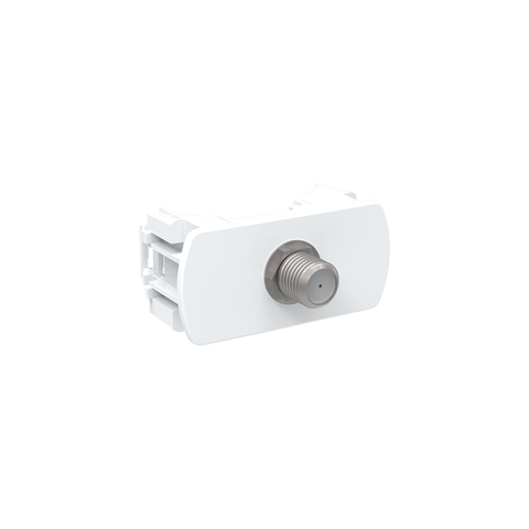 5 Unidades Módulo Tomada Antena Coaxial Cor Branco Durín