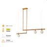 Luminária Pendente Slim Dourado 120cm Lumier Bivolt Soquete G9 - 8