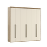 Guarda Roupa Casal 6 Portas MDF Originale 2,67m Belmax:Carvalho/Off White - 2