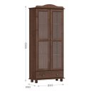 Ver imagem 2 de Armário Vitrine 2 Portas de Vidro Liso Incolor 1 Gaveta Café Rubi Madeira Pinus - Finestra