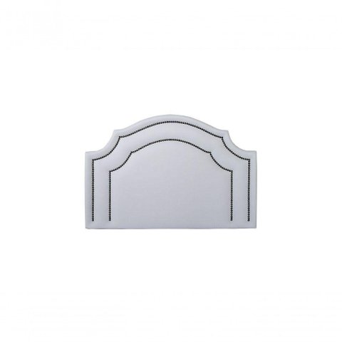 Cabeceira Solteiro Luxo Dupla 90X60 Branco Tachas Fumê