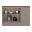 Ver imagem 2 de Balcão de Cozinha Unna 2 Portas e 2 Gavetas 120cm Gris com Tampo Mdp - Poliman Móveis Gris