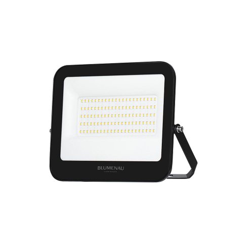 Refletor Blumenau Led Pro 100W Preto Bivolt 6500K Luz Branca