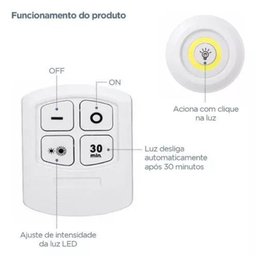 Kit 3 Lâmpadas Luminária Led Controle sem Fio - 4