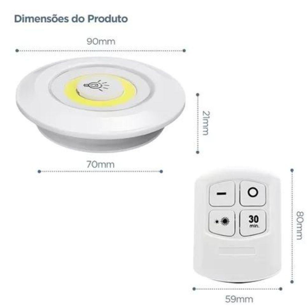 Kit 3 Lâmpadas Luminária Led Controle sem Fio - 6