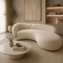 Ver imagem 2 de Sofá Zah 240 cm 4 Lugares Luxo Orgânico Curvo Bouclé Premium:Bouclé Bege