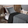 Colcha Cobre Leito Cama de Solteiro 2 Pç Dupla Face Acolchoado Microfibra Cinza e Preto - 2