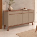Ver imagem 3 de Aparador Buffet para Sala de Jantar 4 Portas 160cm Magno B02 Freijó Fendi - Lyam Decor