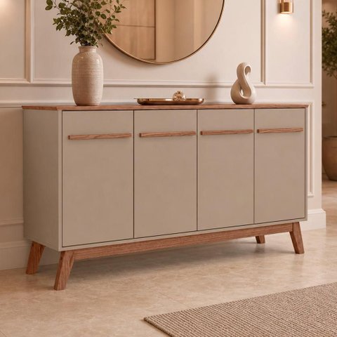 Aparador Buffet para Sala de Jantar 4 Portas 160cm Magno B02 Freijó Fendi - Lyam Decor