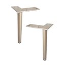 Ver imagem 1 de Kit 5 Pés de Metal L 18cm Lateral Champagne Multiuso Armário Sofá Cama Casa Cozinha Moderna