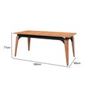 Ver imagem 3 de Mesa de Jantar Vitória Retangular Tampo MDF 180cm Base Madeira e Aço C&m Decor