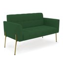 Ver imagem 6 de Sofá Namoradeira e Poltrona Base Pé de Ferro Dourado Elisa Veludo D03 - D'Rossi Cor Verde