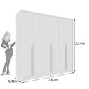 Ver imagem 3 de Guarda-Roupa Casal com 6 Portas e 6 Gavetas 243cm Multimóveis CR35489 Neve