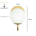 Ver imagem 2 de Arandela Luminária Ignis P Globo 12 Cm Moderno Dourado 003