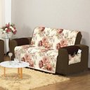 Ver imagem 3 de Protetor Capa de Sofa Aquarela Estampado 2 e 3 Lugares - Floral Marrom