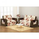 Ver imagem 2 de Protetor Capa de Sofa Aquarela Estampado 2 e 3 Lugares - Floral Marrom