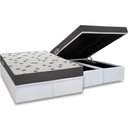 Ver imagem 1 de Conjunto Box Baú King Colchão Espuma Ortobom D33 Light Saúde + Base Crc Courano White 186x198