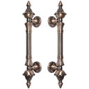 Ver imagem 1 de Puxador Duplo Classic 335mm Cobre Antigo Porta Pivotante Correr Passagem Madeira Vidro Rústico