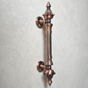 Ver imagem 4 de Puxador Duplo Classic 335mm Cobre Antigo Porta Pivotante Correr Passagem Madeira Vidro Rústico