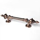 Ver imagem 2 de Puxador Duplo Classic 335mm Cobre Antigo Porta Pivotante Correr Passagem Madeira Vidro Rústico